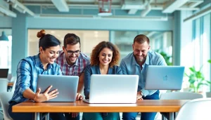Engaging professionals strategizing Mass Tort Marketing in a modern workspace setting.